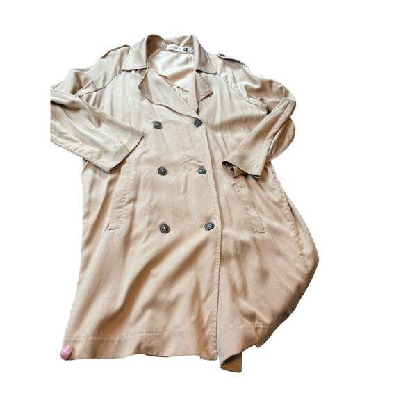NAAVAA Womens Double-Breasted Trench Coat Beige Medium - Picture 3 of 7